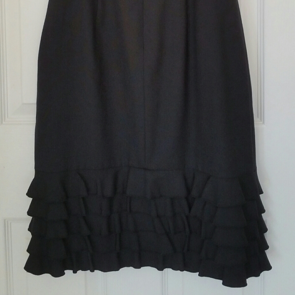 NWOT J Crew Ruffle Hem Sheath Dress Black Size 00 - Picture 11 of 15
